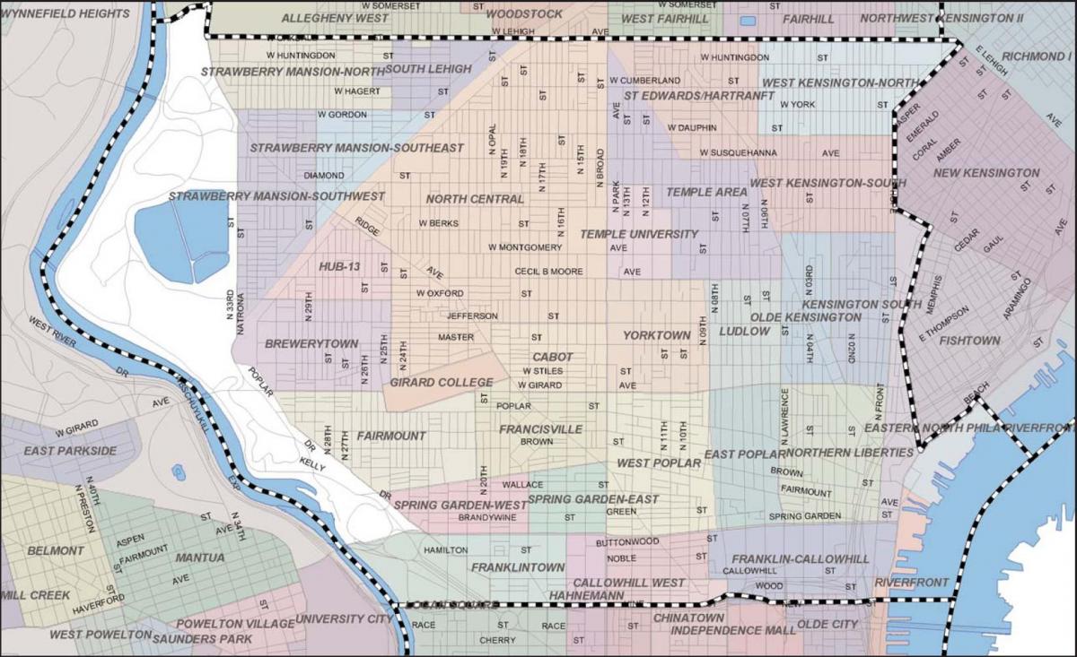 מפה של פילדלפיה בתרונות