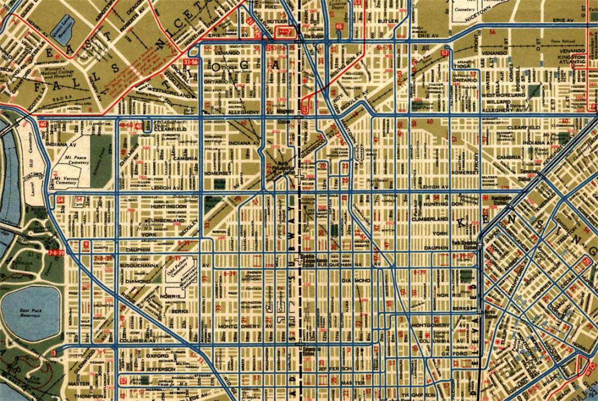 מפת רחובות של פילדלפיה